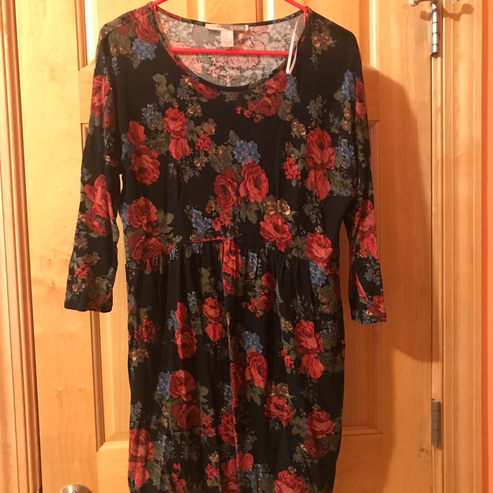 Black floral dress